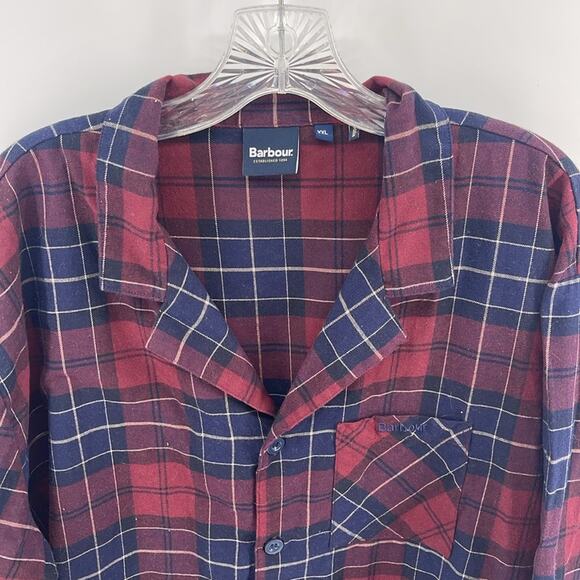 NWOT Barbour Laith plaid flannel long sleeve CE button up pajama top sz XXL - Picture 2 of 6